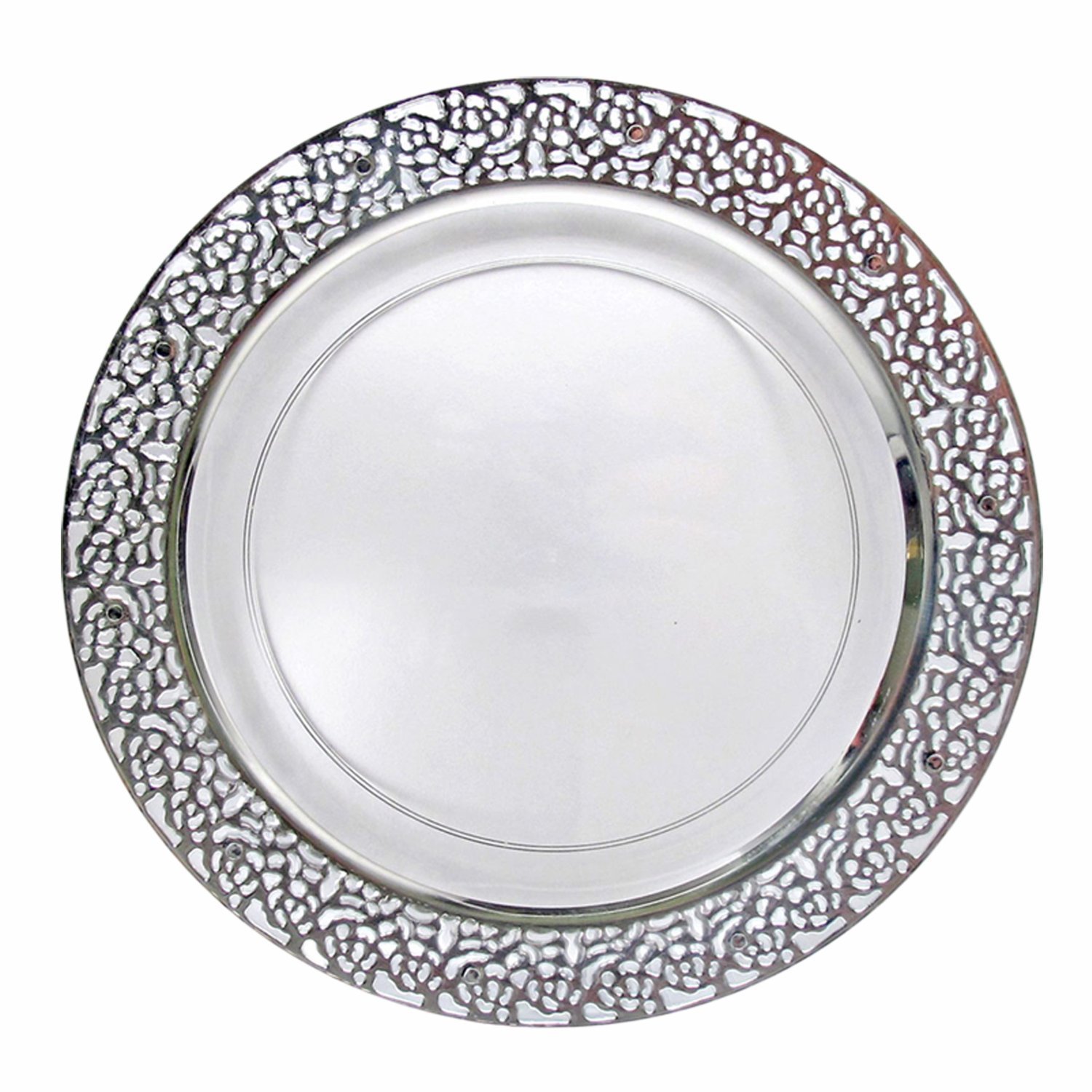 40 Elegant Plastic Disposable 7.25" Salad Plates Silver Clear Wedding Party eBay