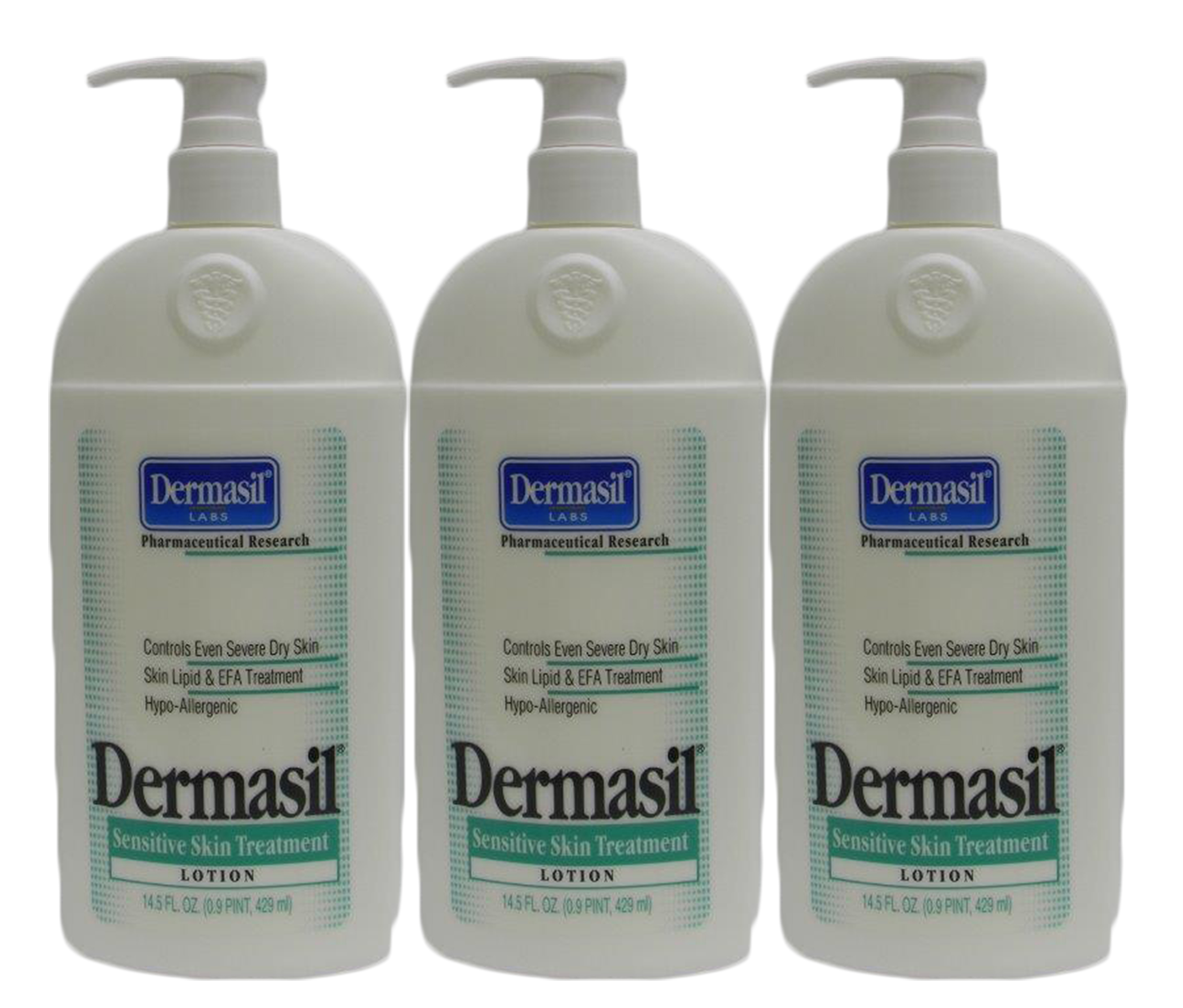 3 Dermasil Dry Skin Sentsitive Treatment Lotion Hypoallergic W/Pump 14.5z eBay