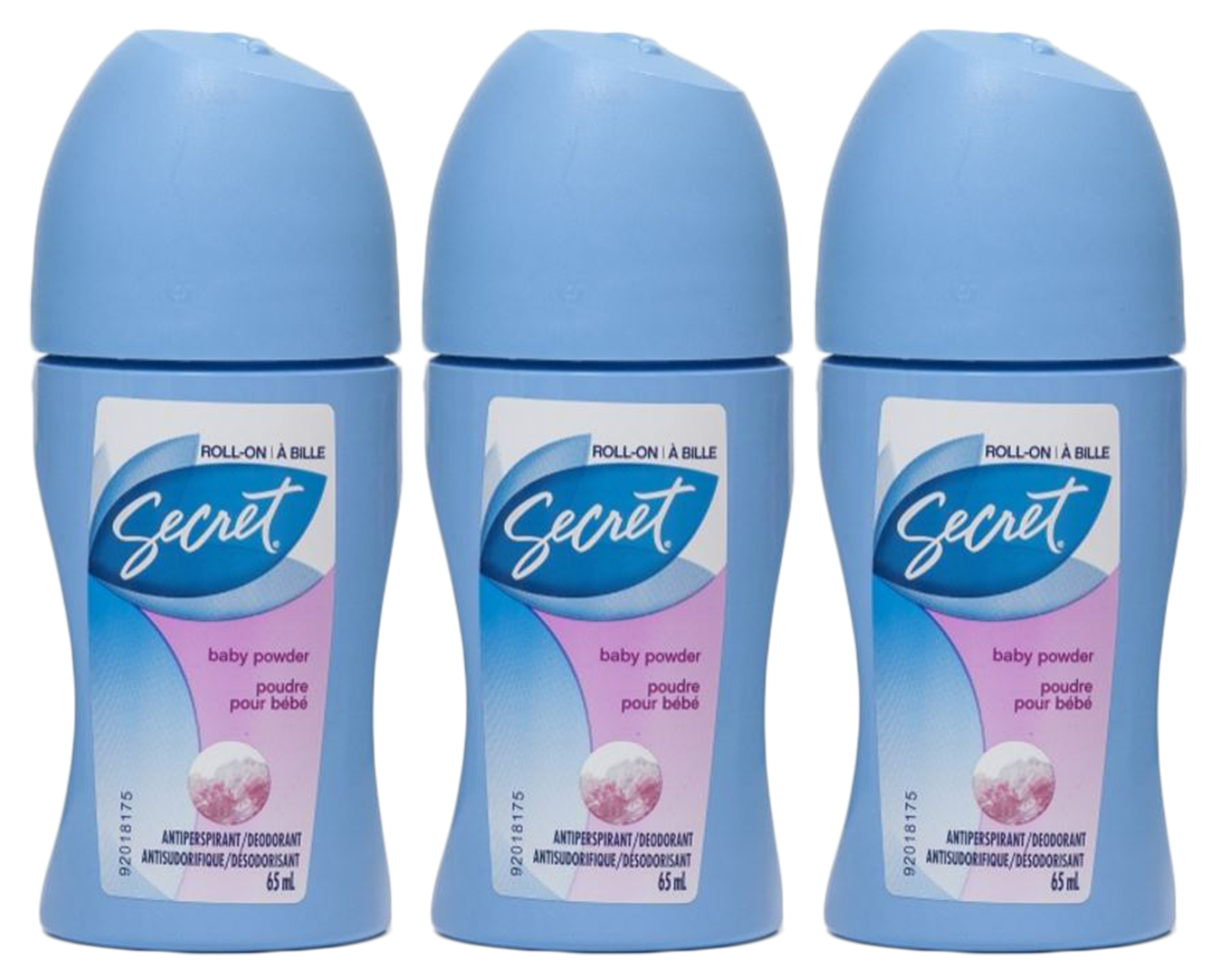 3 Pk Secret Baby Powder Fresh Scent Clean Antiperspirant Deodorant Roll