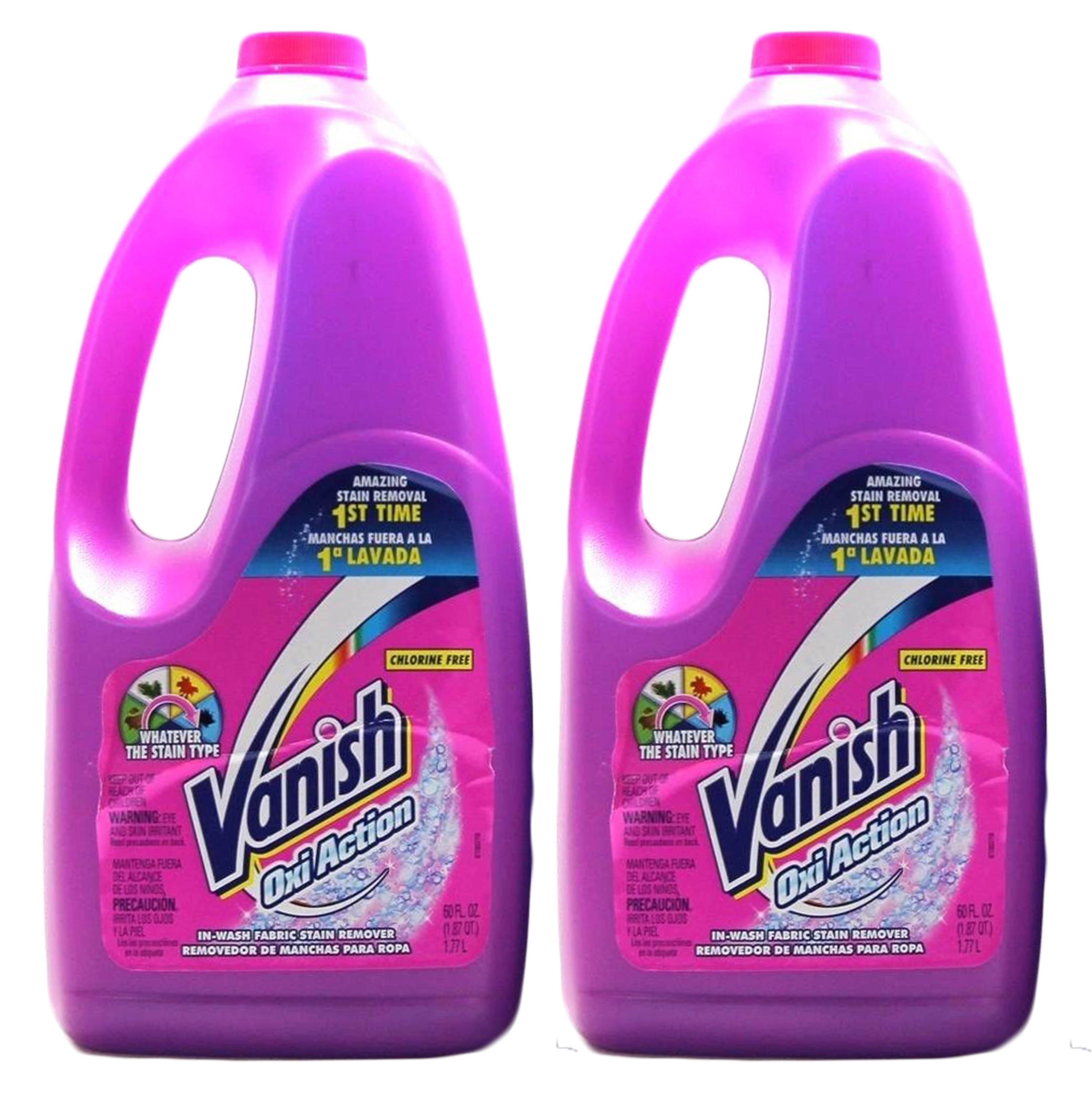 2 Vanish Oxi Action Laundry InWash 1St Time Fabric Clothing Stain