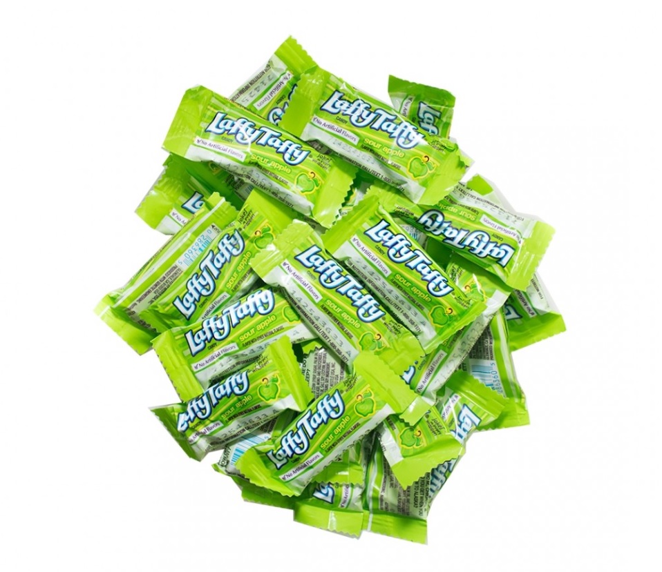 Laffy Taffy Mini Sour Apple Naturally Fruit Flavored Candy Bar Bulk Bag