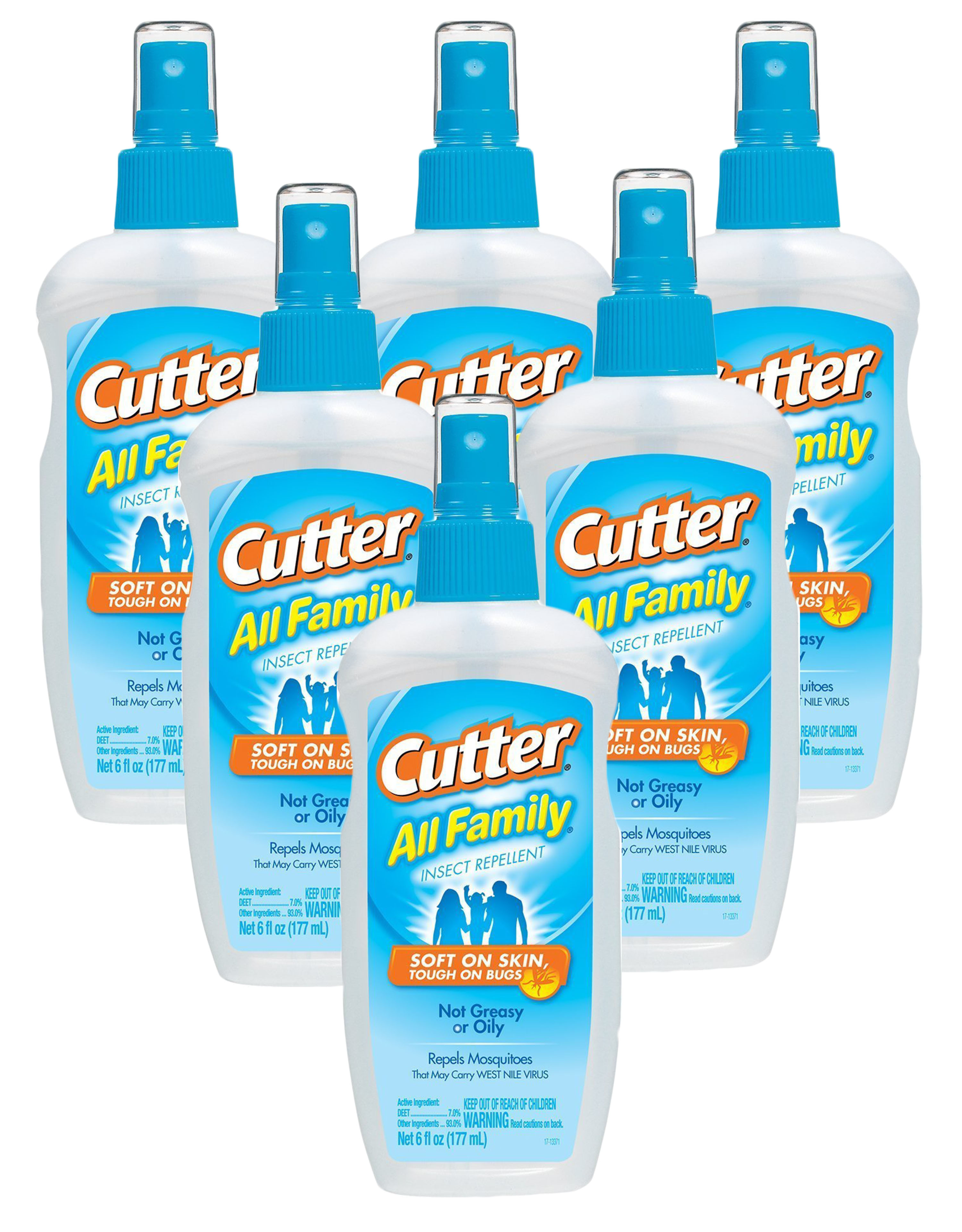 6 Pack Cutter All Family Insect Bugs Mosquito NonGreasy Repellent